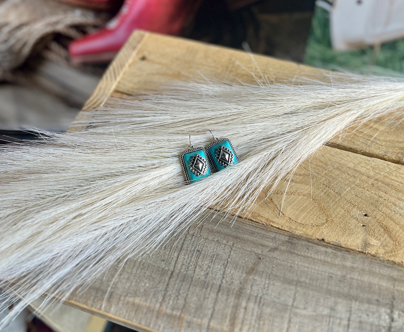 Lady May Aztec Stone Drop Earring [Turquoise]