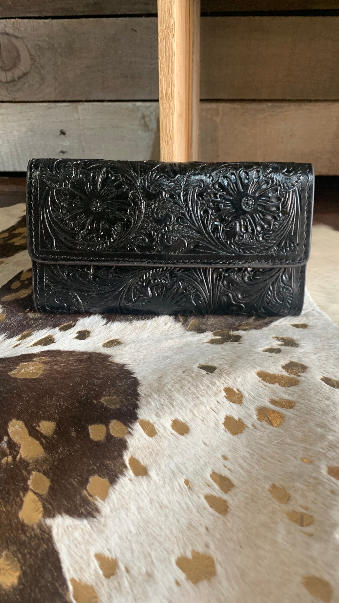 Lionel Tooled Leather Organized Wallet
