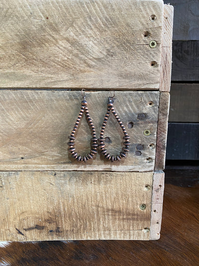 Birmingham  Copper Navajo Pearl Teardrop Earrings