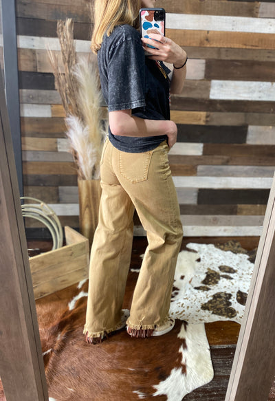 Miley Carhartt-Brown High Rise Wide Leg Pants ✜ON SALE NOW✜