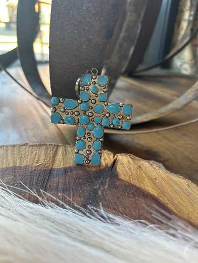 Jenifer Turquoise Cross Keychain