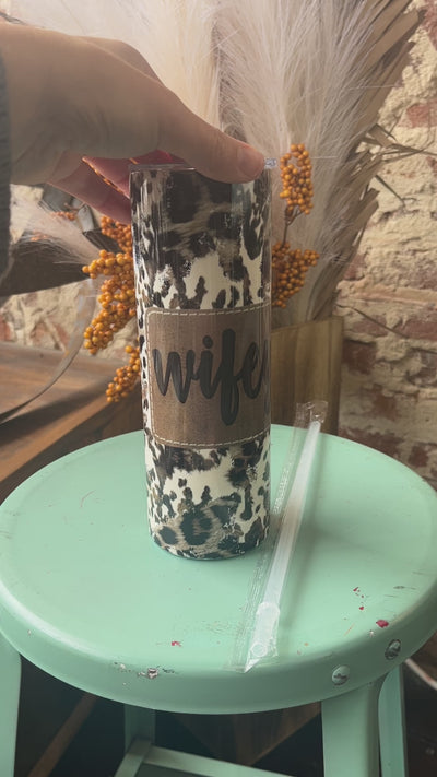 Christina Wifey Leopard Tumbler