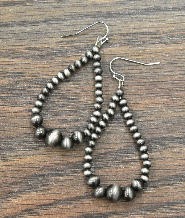 Renee Graduated Tear Drop Faux Navajo Pearl Earrings