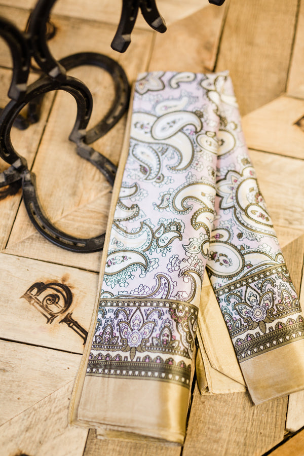 Beatrice Lavender & Tan Paisley Wild Rag