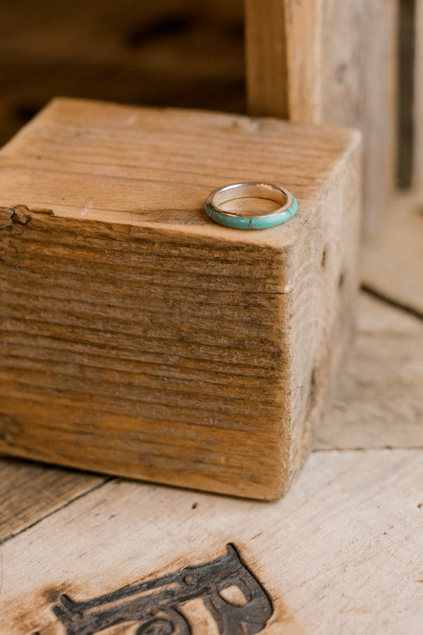 Valerie Genuine Turquoise Eternity Stacker Rings