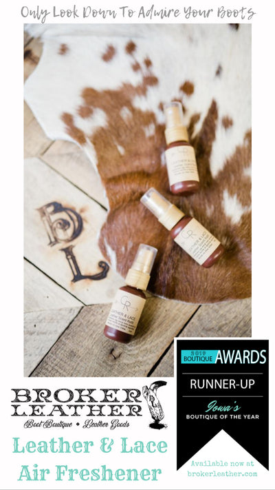 Broker Leather's Leather Air Freshener Scent Refill [Leather & Lace] Plastic Spray Bottles.