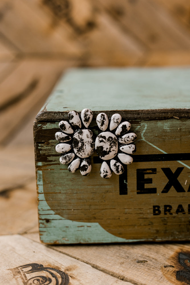 Laramie Clay White Buffalo Cluster Earrings