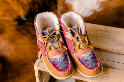 Minnetonka Torrey Moccasin Boots [Brown Multi] ✜ON SALE NOW: 40% OFF✜