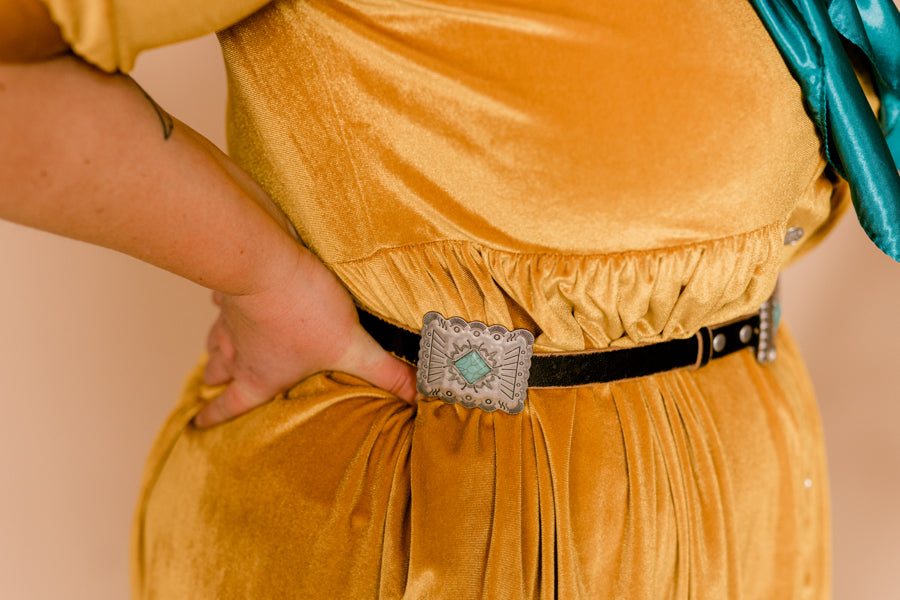 Tara Turquoise Rectangle Concho Belt
