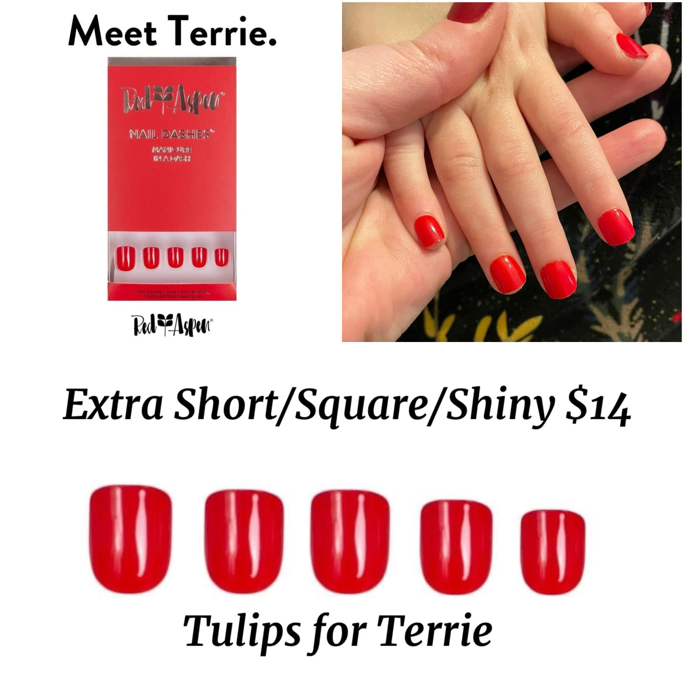 Red Aspen Nail Dashes [Tulips For Terrie (Petite)]