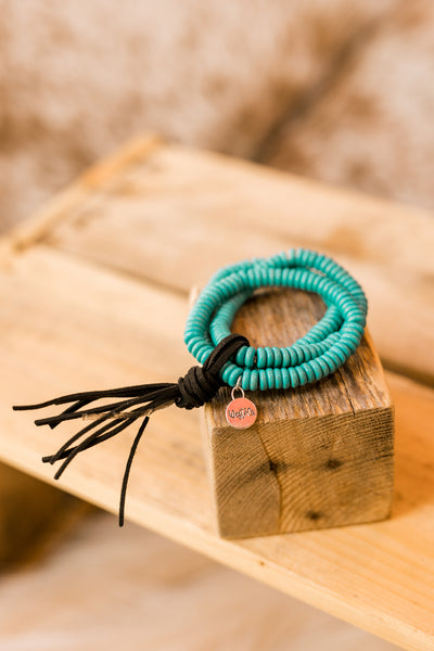 Wilder 3 Strand Turquoise Beaded Stretch Bracelet